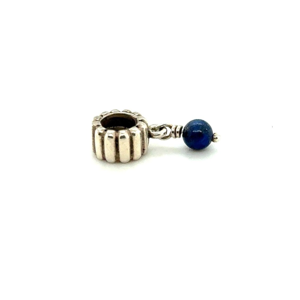 Pandora Lapis Lazuli Dangle‎ Charm Sterling Silver Blue Stone Bead